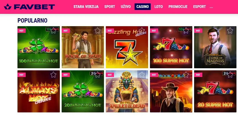 Favbet Casino naslovnica