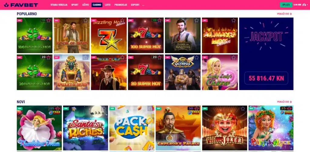 Favbet Casino dizajn