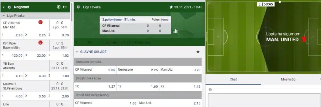 Prva Sportska Kladionica - klađenje uživo