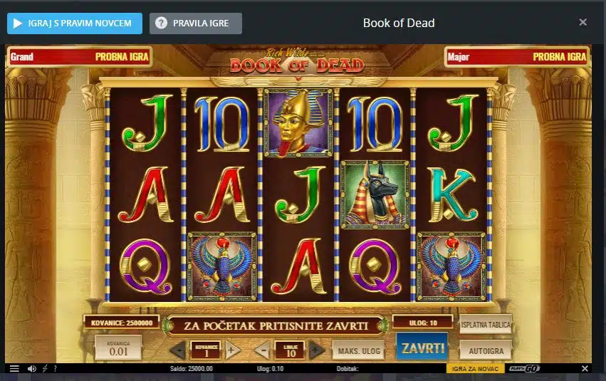 SuperSport Book of Dead slot