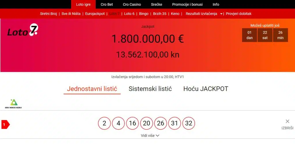 Loto 7 jackpot