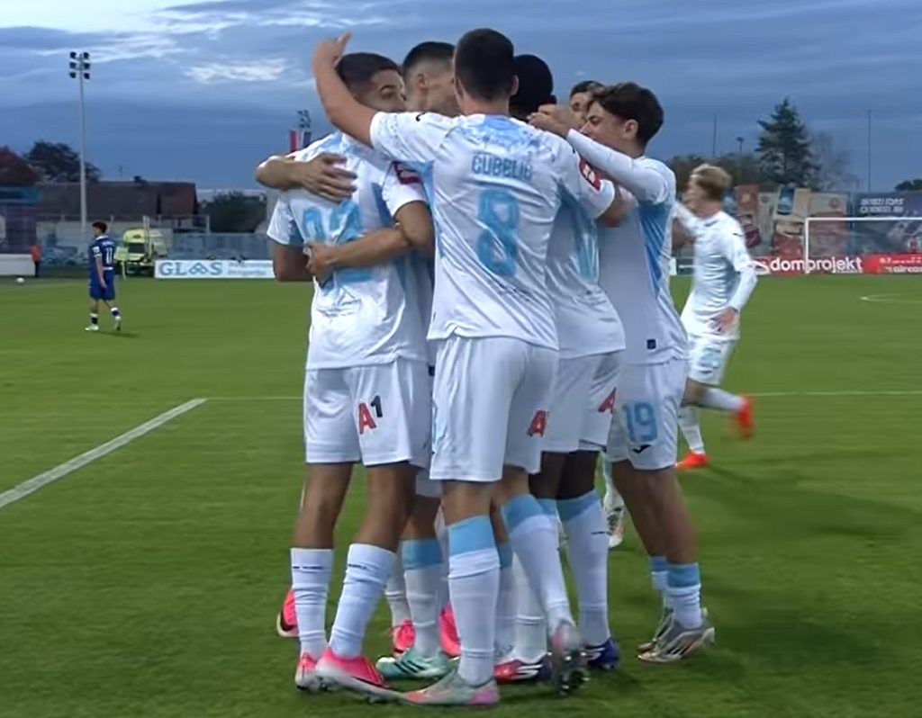 Rudeš - Rijeka: nogometaši Rijeke nakon gola u Koprivnici
