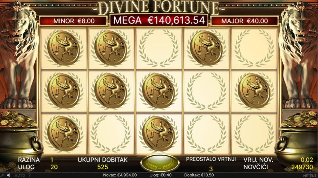 Divine Fortune bonus jackpot igra